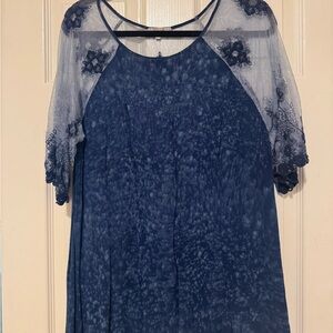 Buckle Brand Blue Lace Women's Top
